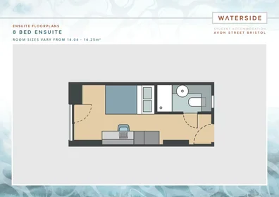 Habitación privada en Waterside, 58-62 Avon Street, Bristol, BS2 0PX, imagen 1 de 7