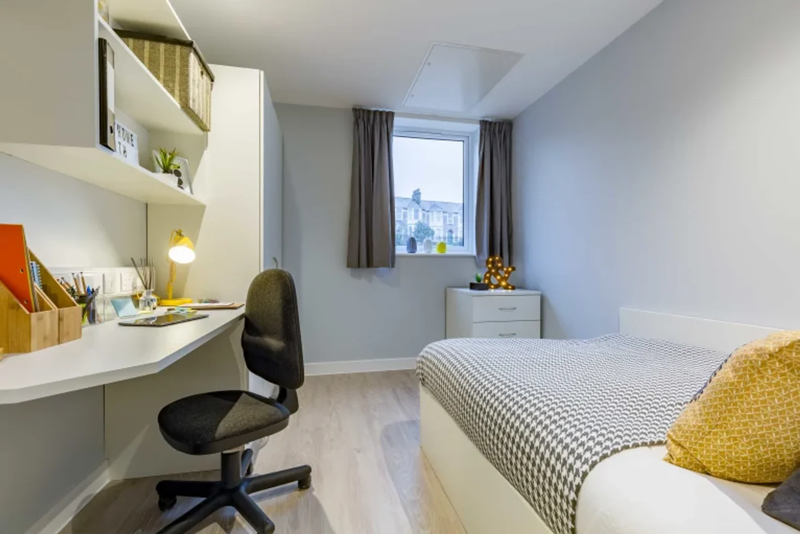 Affordable room for students with ample lighting in