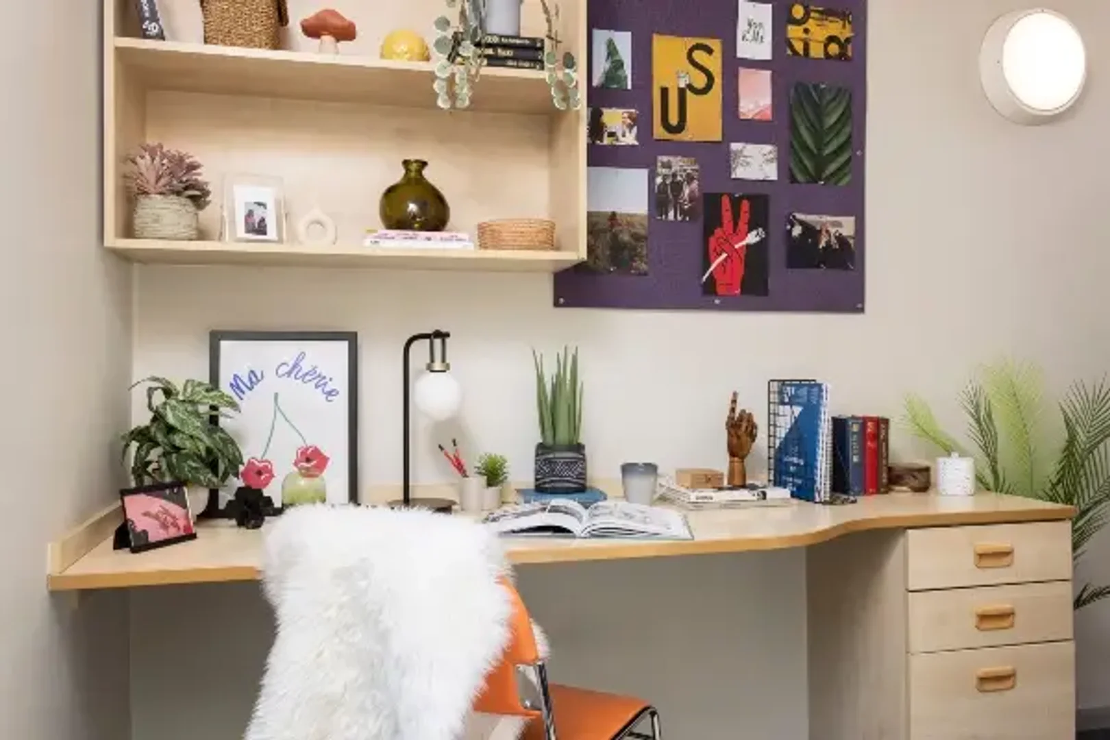 Chambre abordable pour les étudiants avec un bon éclairage dans