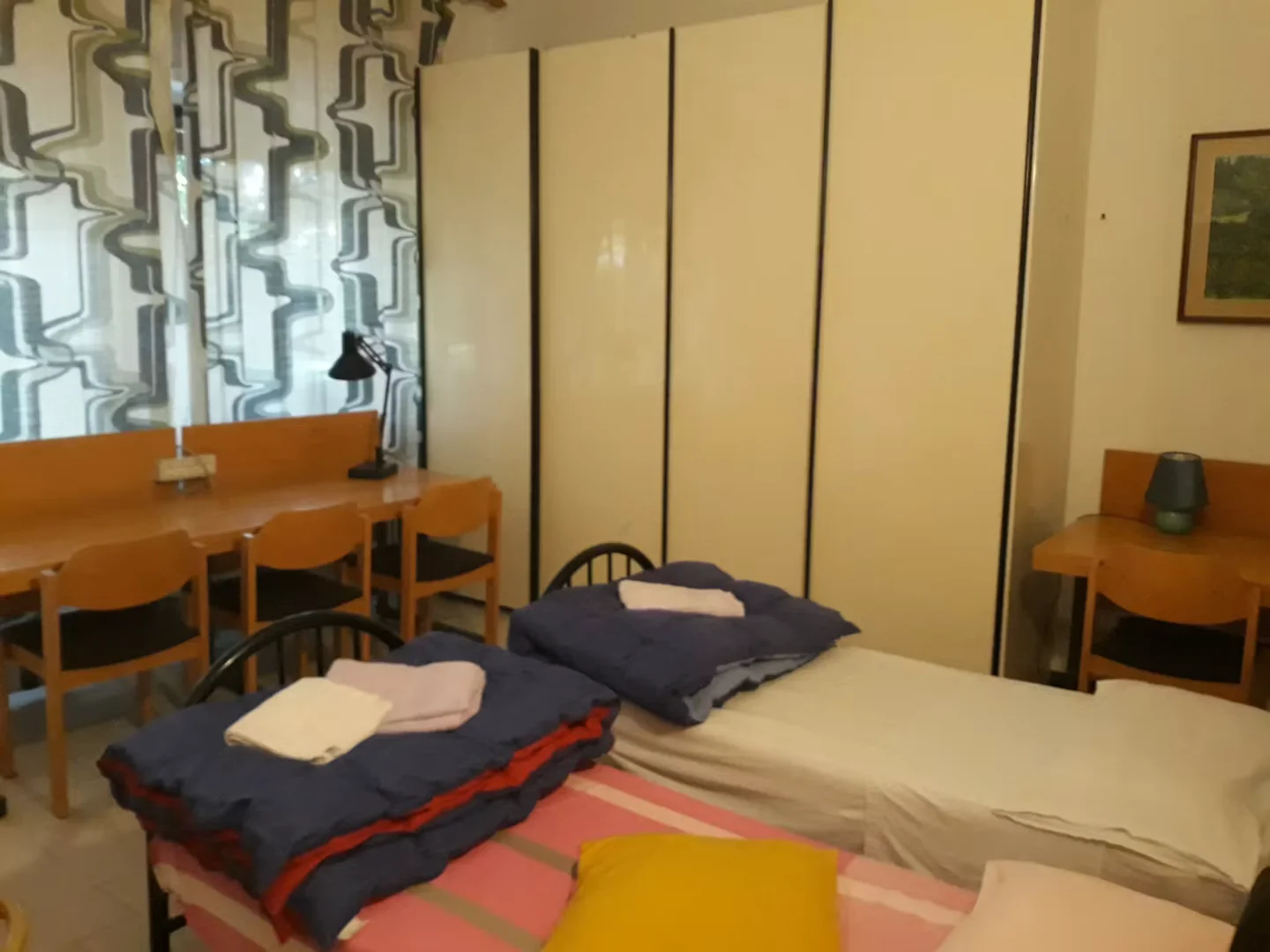 Pokój studencki w  z miejscem do nauki i wspólnymi udogodnieniami