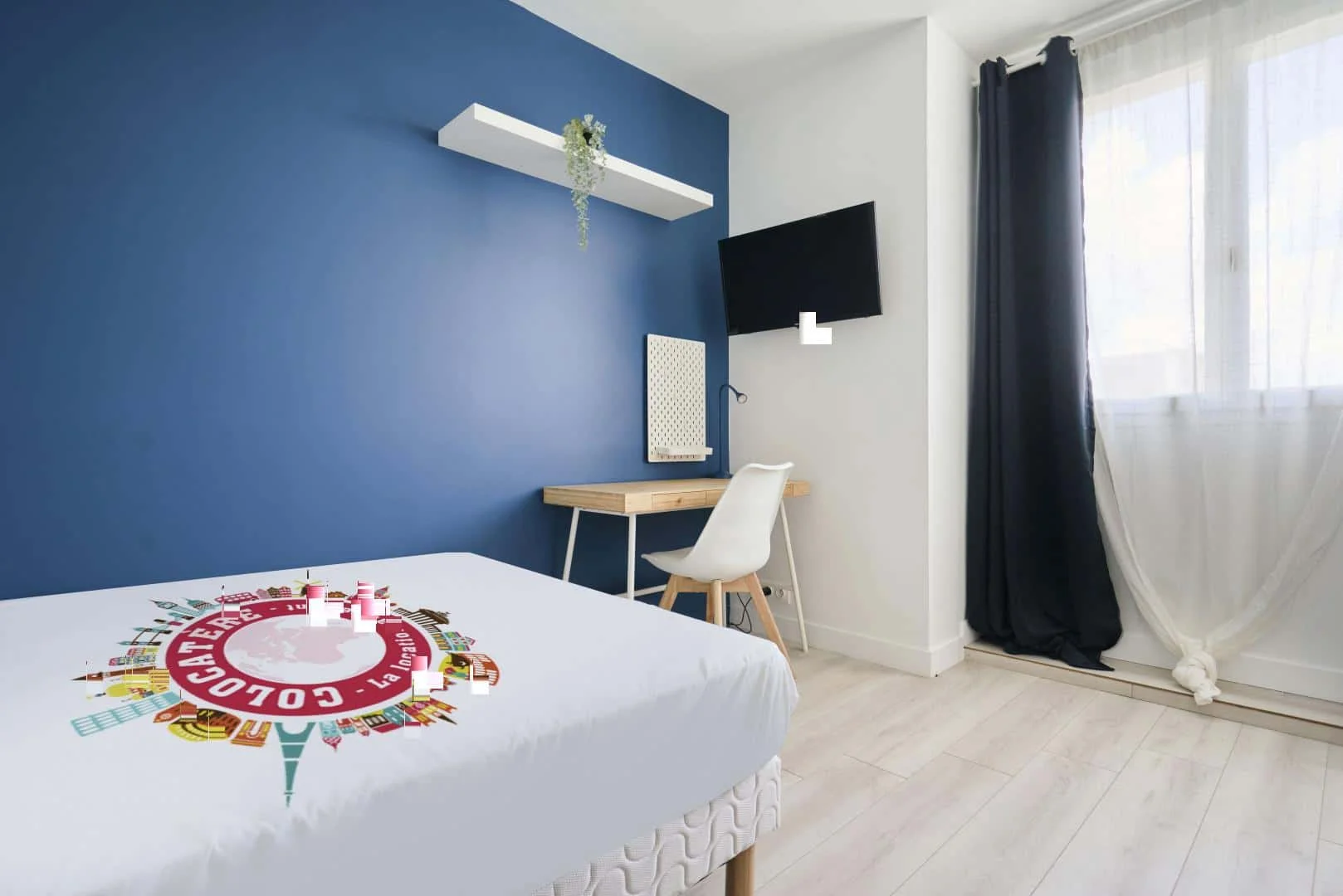 Affordable room for students with ample lighting in 