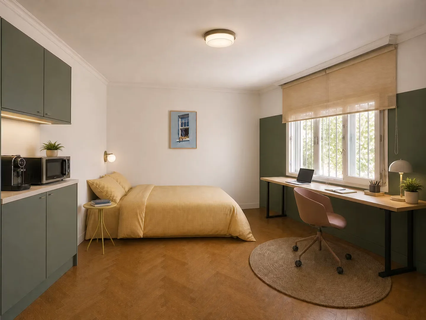 Quarto amigo do estudante em  com comodidades modernas