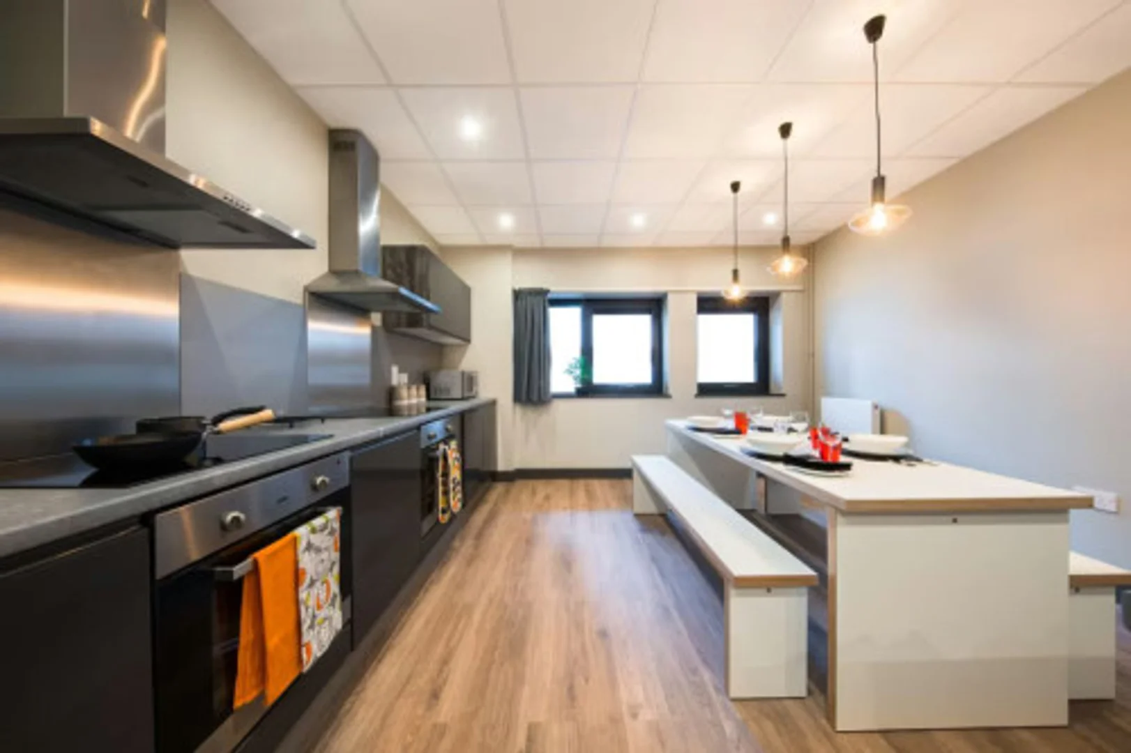 Student room in  with study area and shared facilities