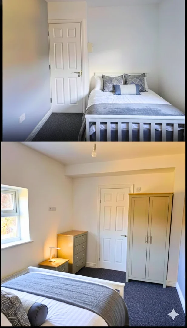 Habitación estudiantil luminosa y aireada con fácil acceso a la universidad en 