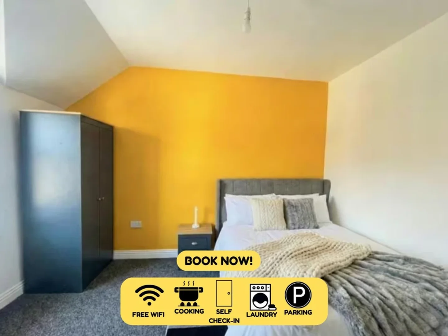 Habitación asequible para estudiantes con buena iluminación en 