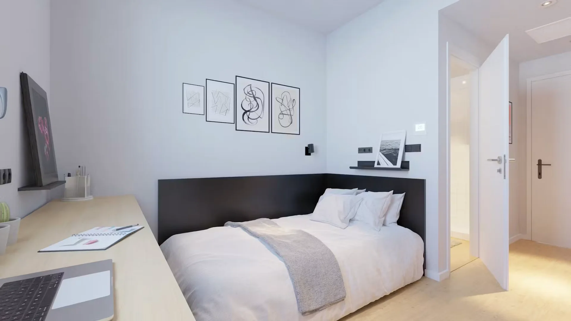 Quarto de estudante económico perto do campus em