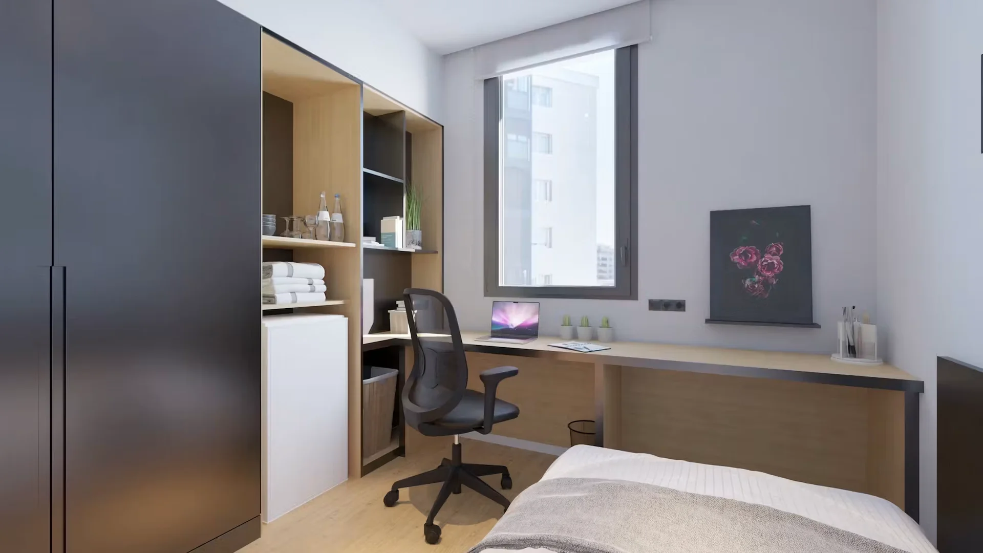 Quarto de estudante funcional perfeito para estudar em