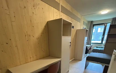 {area} de çalışma masası olan ortak oda