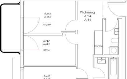Quarto iluminado em {area}