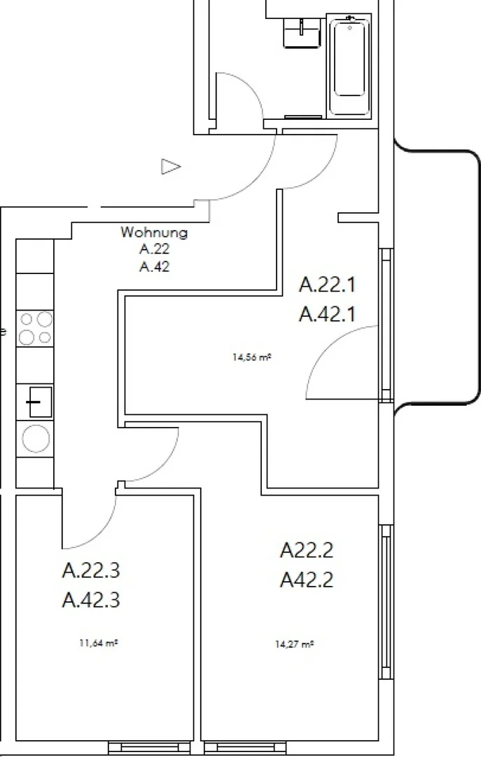 Quarto de estudante confortável e espaçoso em 