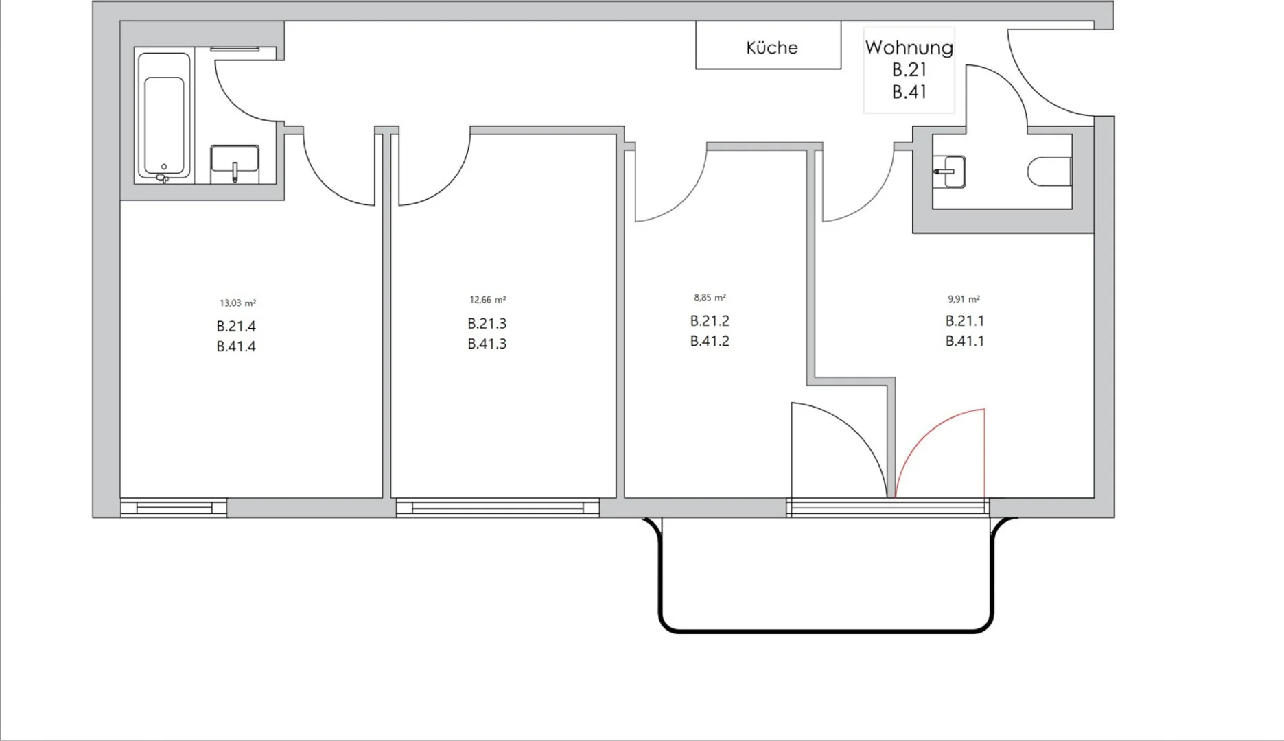 Zimmer in Studentenwohnung in  zu vermieten, voll möbliert