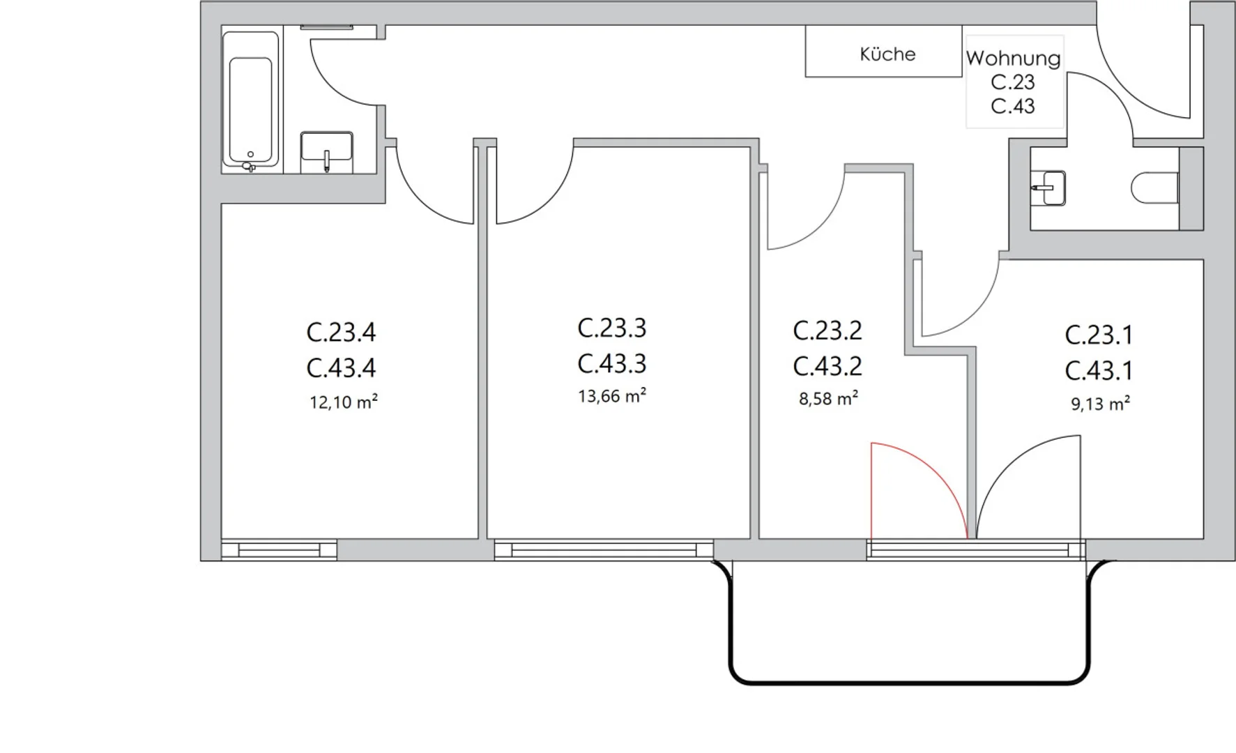 Komfortables und geräumiges Studentenzimmer in 