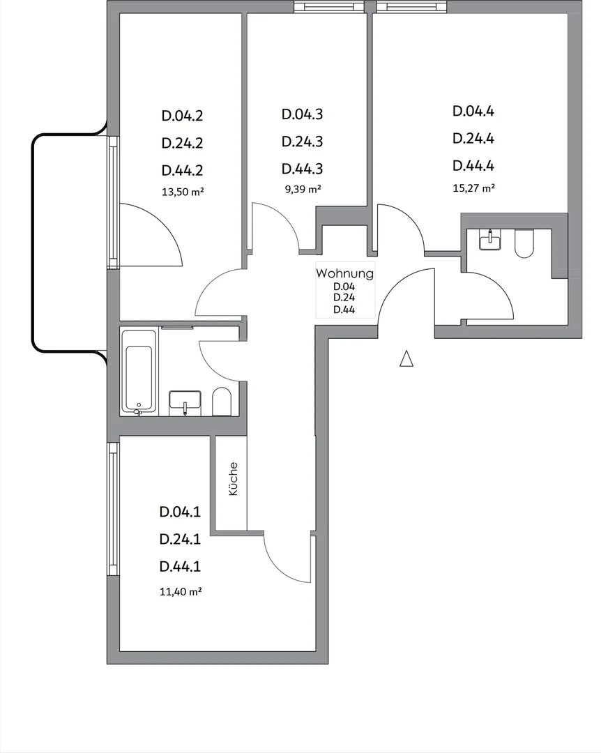 Zimmer in Studentenwohnung in  zu vermieten, voll möbliert