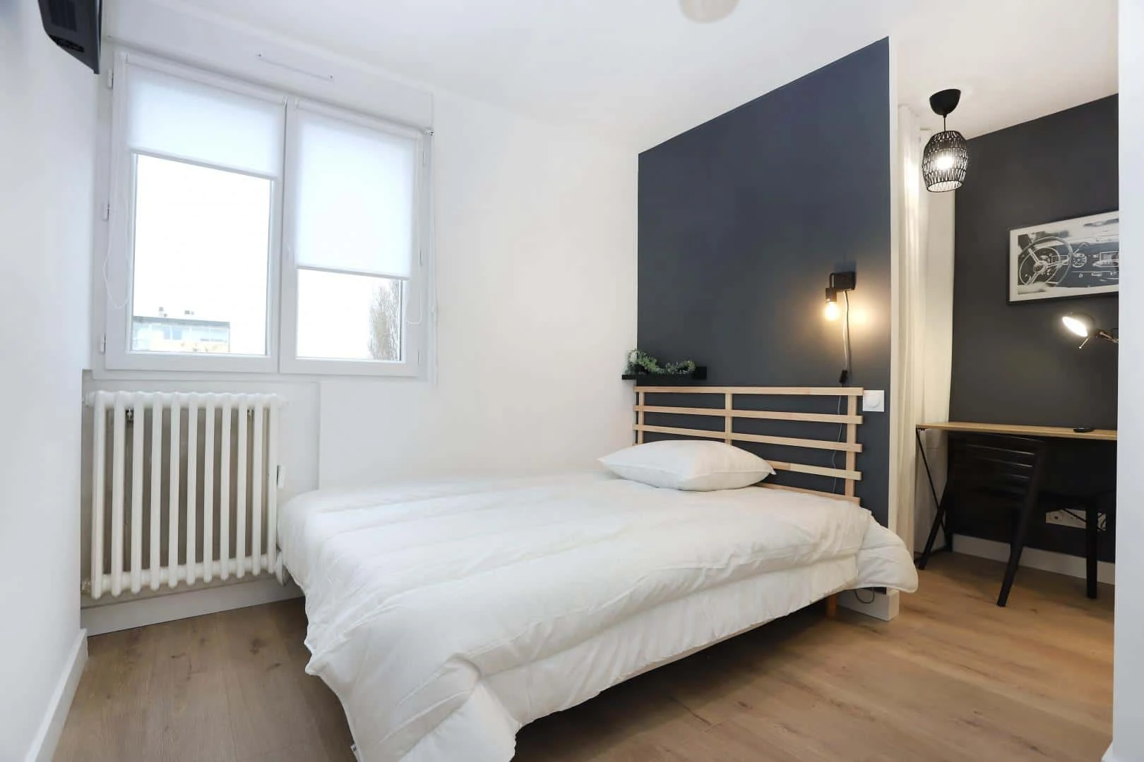 Stanza economica per studenti con ampia illuminazione in 