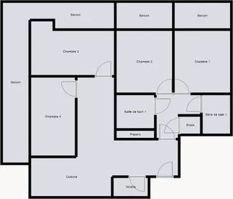 Quarto privado em residência em 116 Rue de Bellevue, imagem 2 de 2