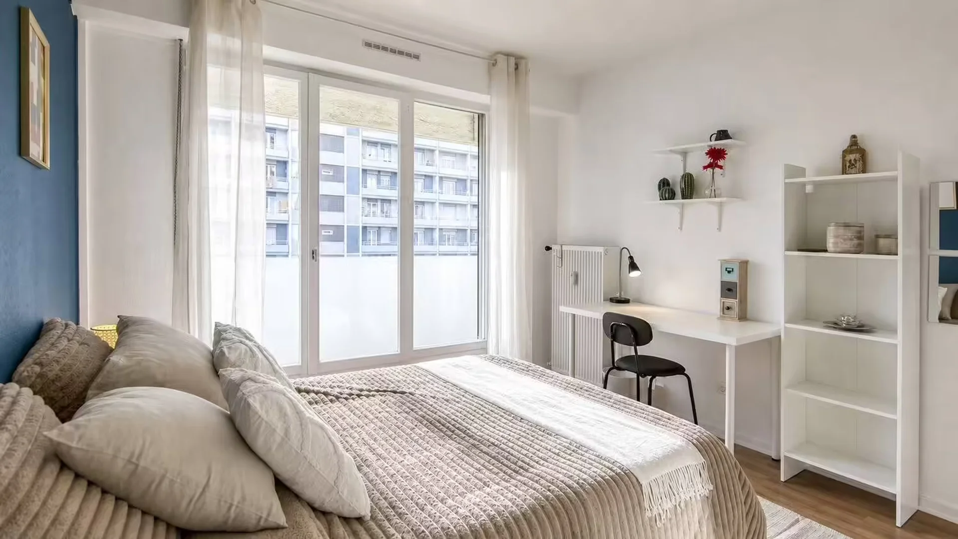 Student room in  with study area and shared facilities