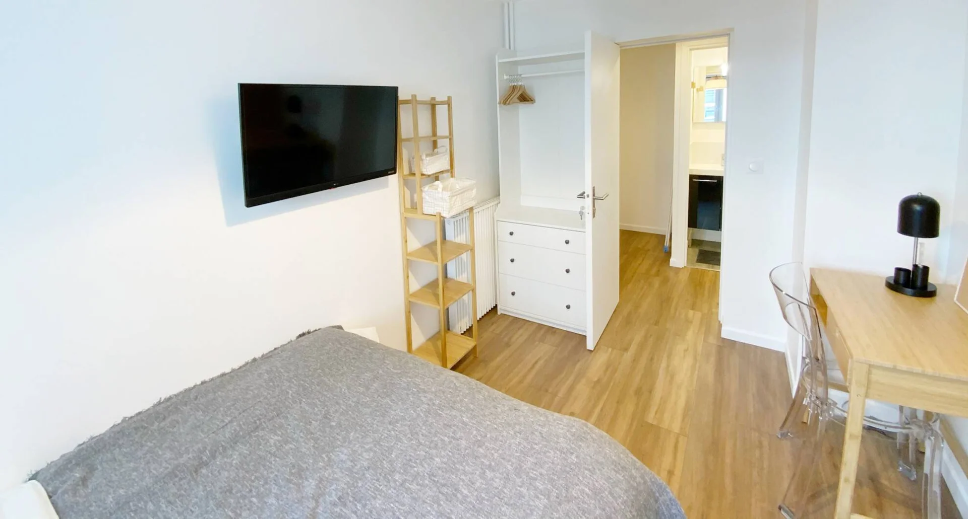 Student room in  with study area and shared facilities