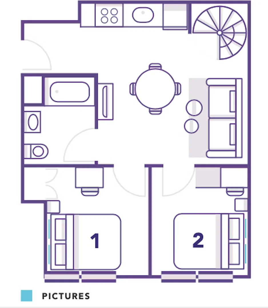 Chambre d'étudiant économique avec emplacement pratique dans 