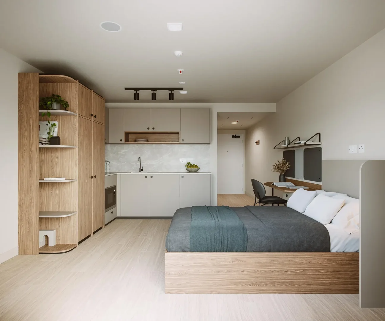 位于的简约风格学生工作室，布局高效