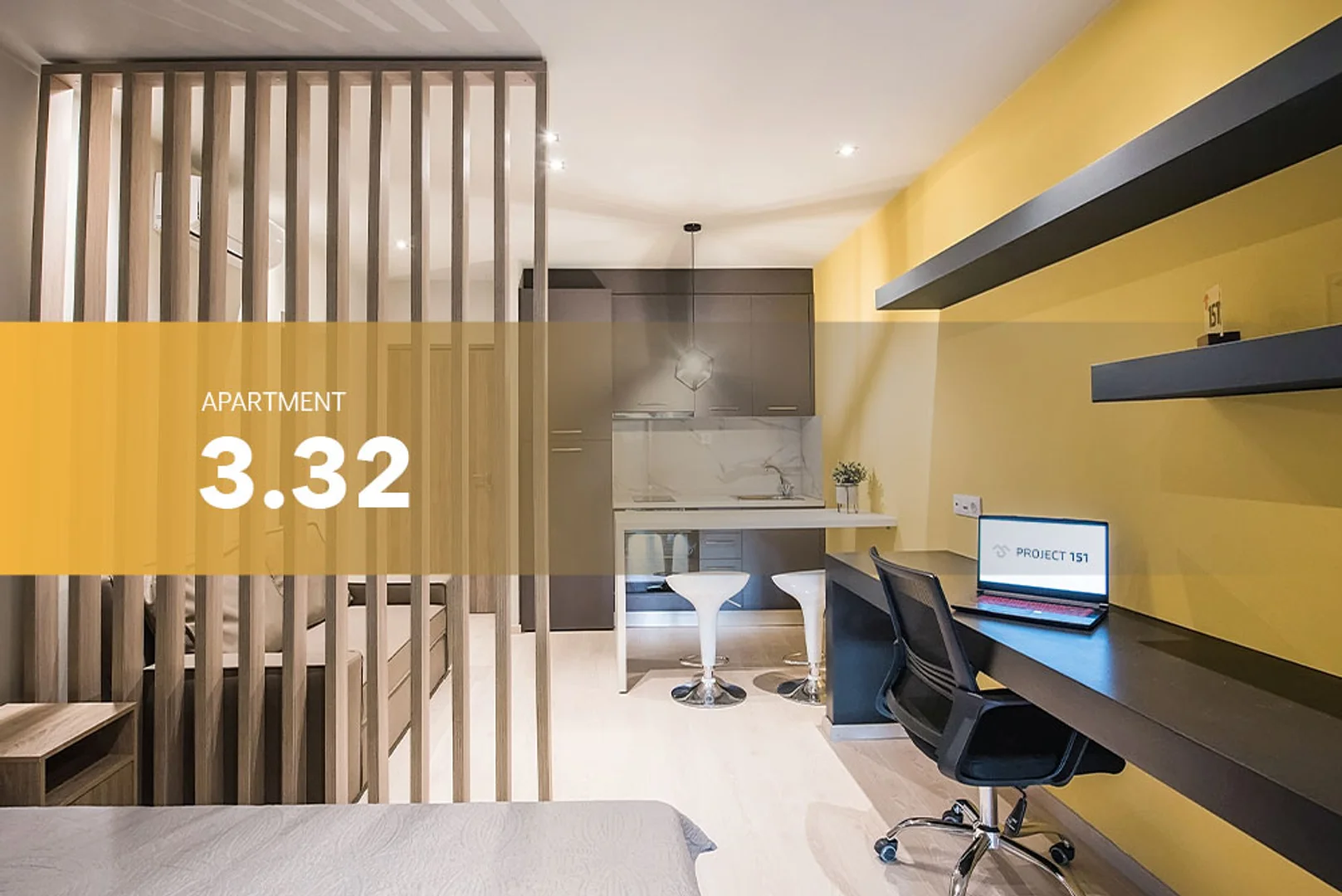 Affordable studio apartment with essential features in 