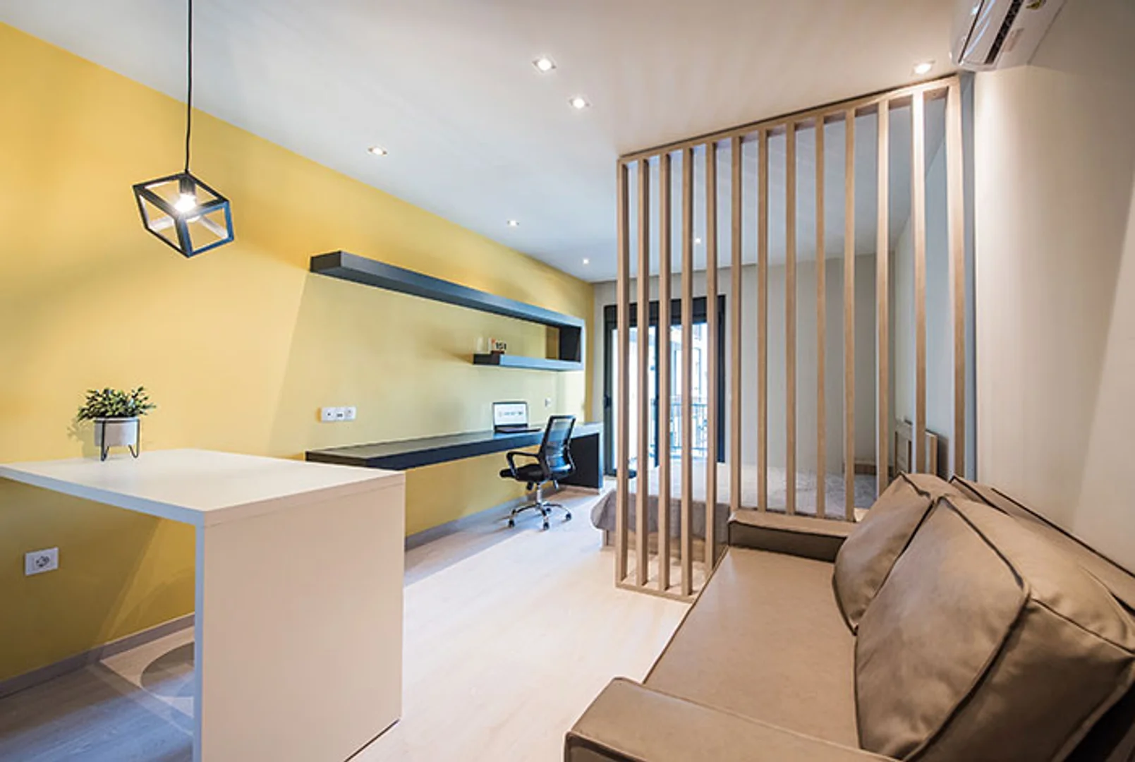 Affordable studio apartment with essential features in 