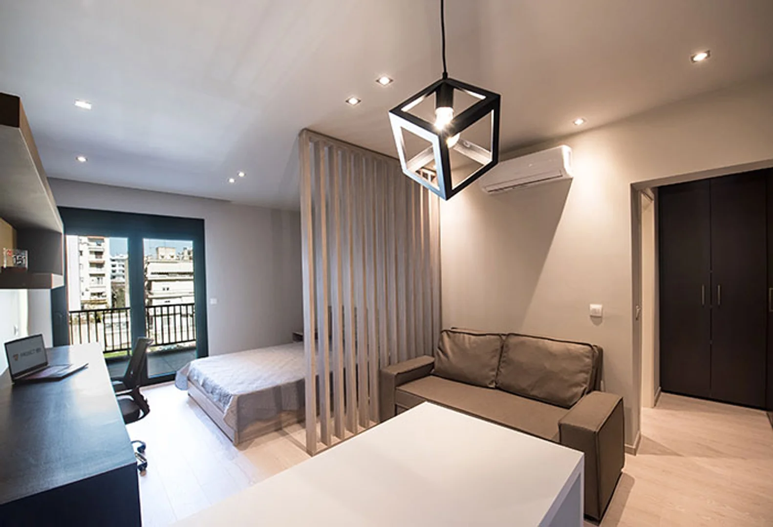 Minimalist student studio in  with efficient layout