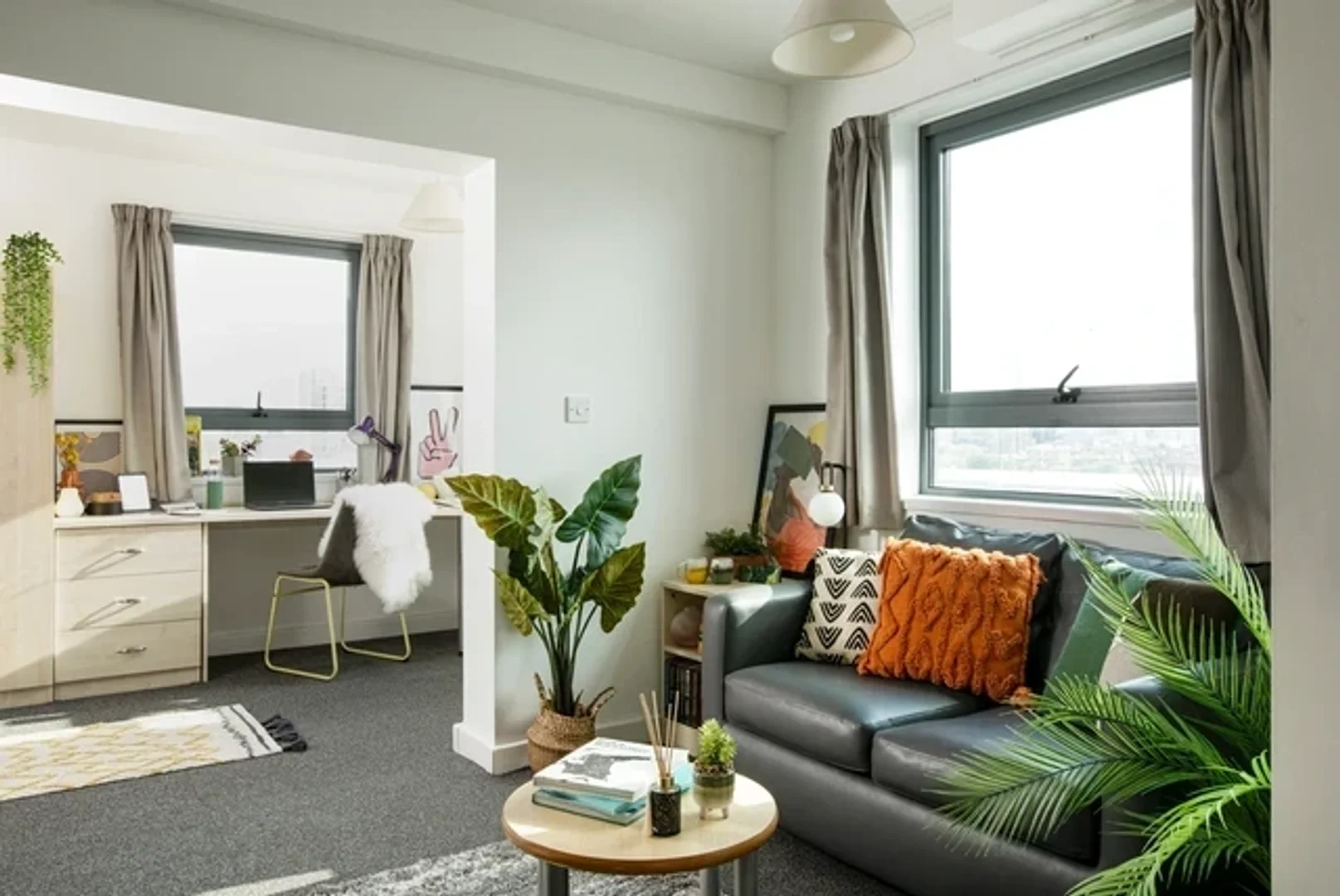 Minimalist student studio in  with efficient layout