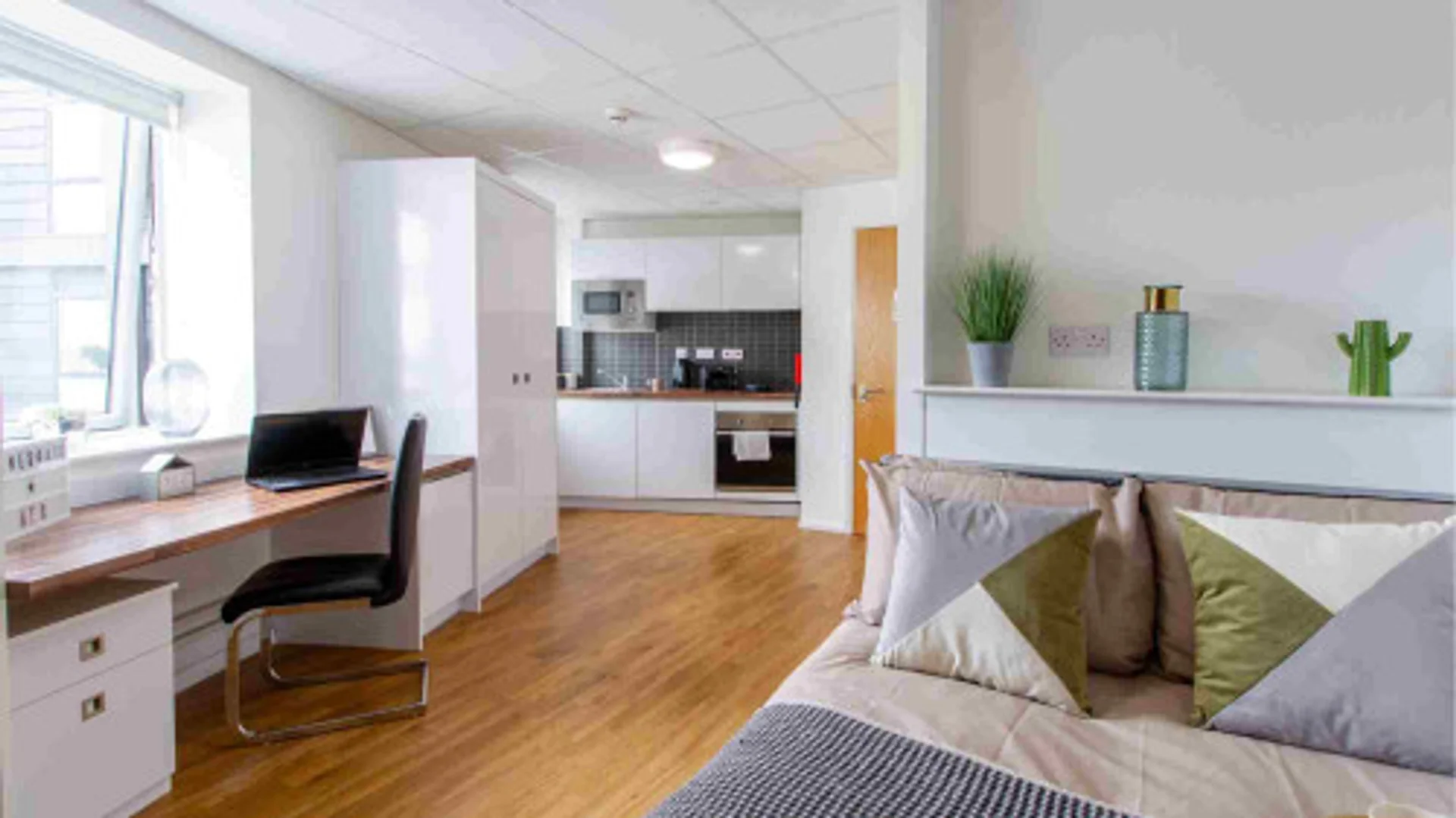 Bright and airy student room with easy university access in 