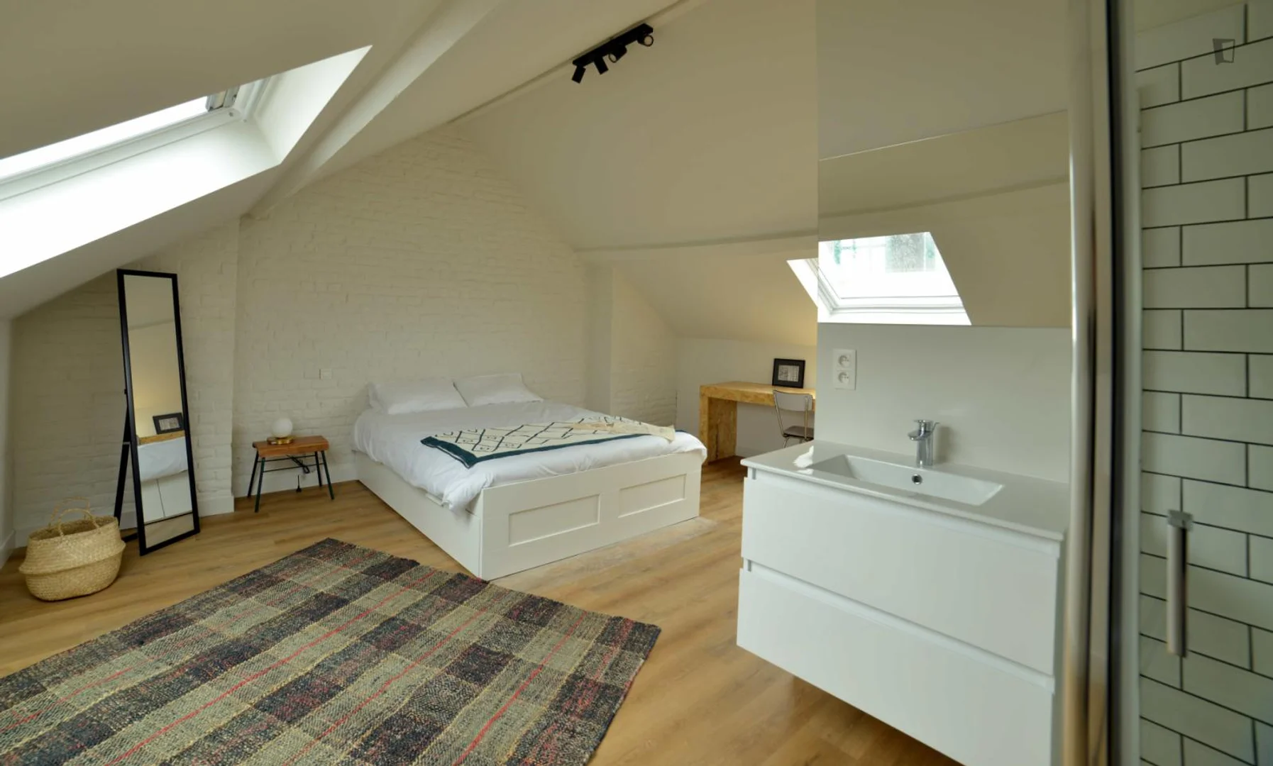Student room in  with study area and shared facilities