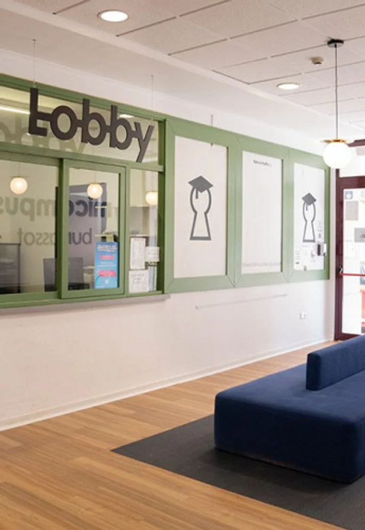 Student room in  with study area and shared facilities