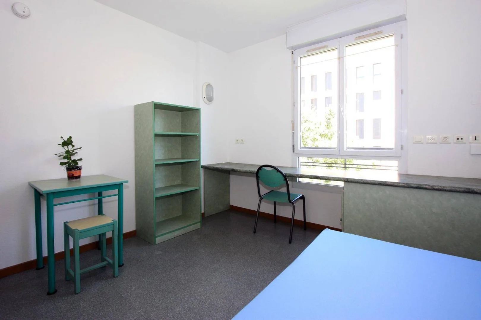 Quarto de estudante em  com área de estudo e instalações partilhadas