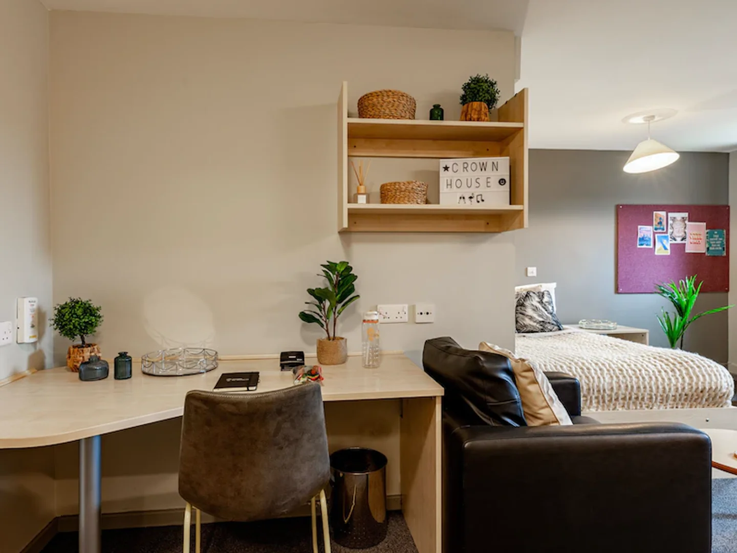 Affordable studio apartment with essential features in 