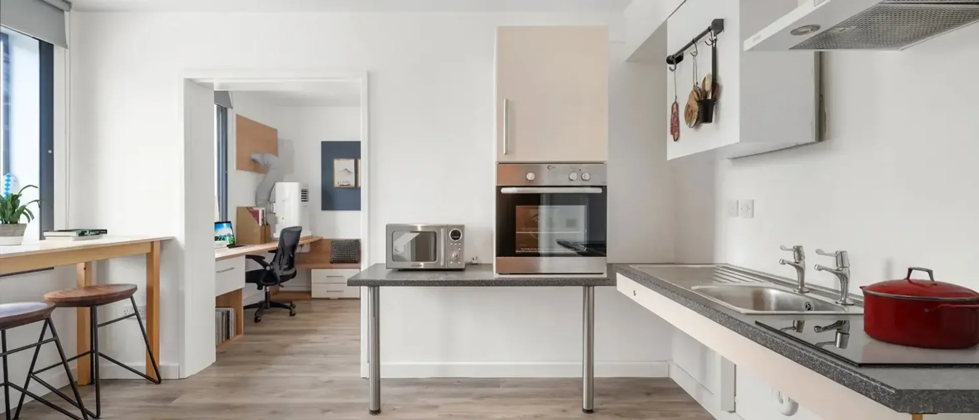 Minimalist student studio in  with efficient layout