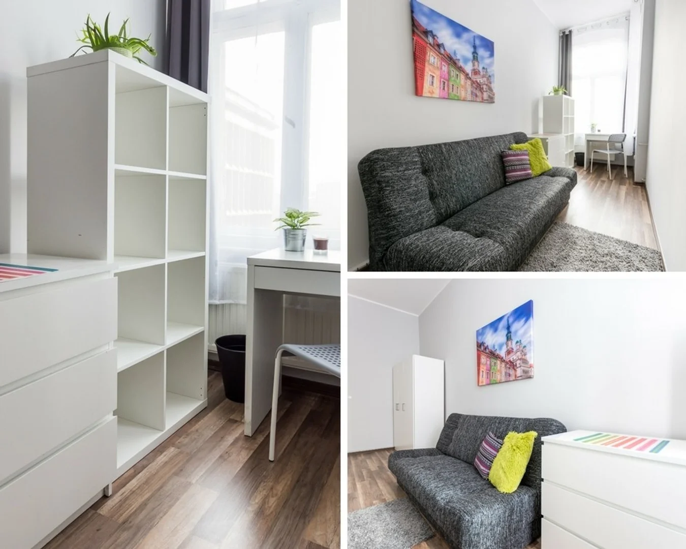 Habitación estudiantil luminosa y aireada con fácil acceso a la universidad en