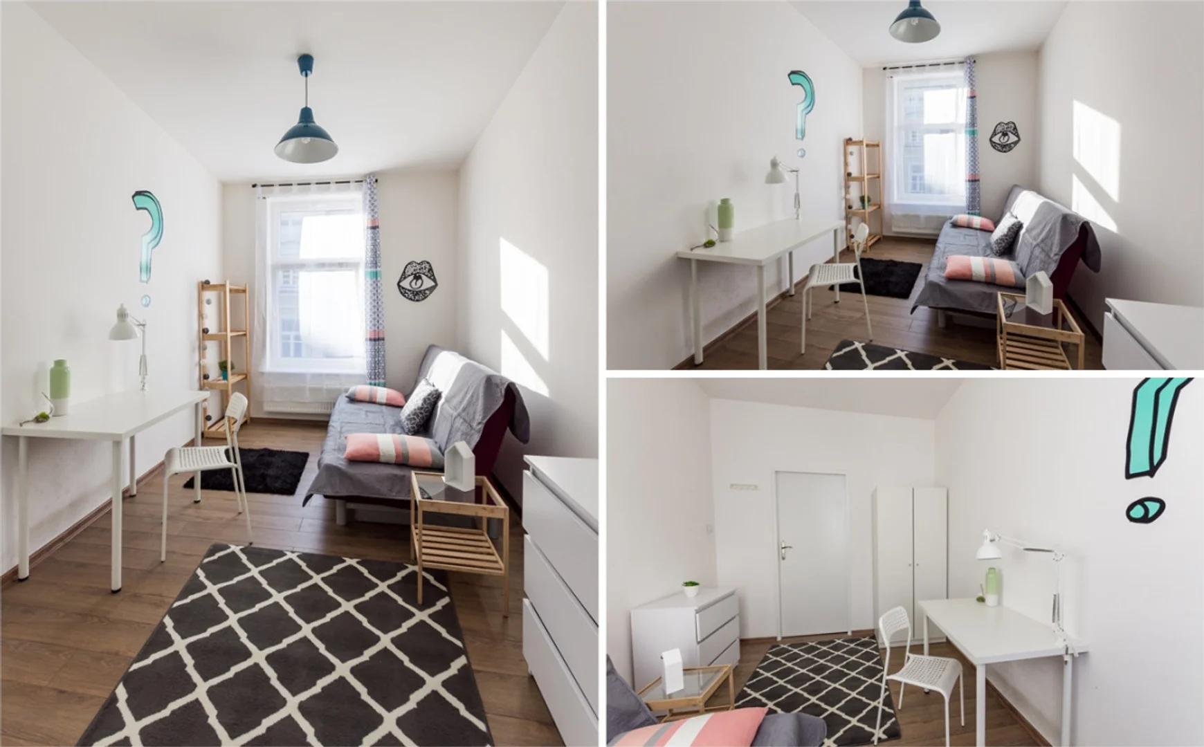 Habitación estudiantil funcional perfecta para estudiar en