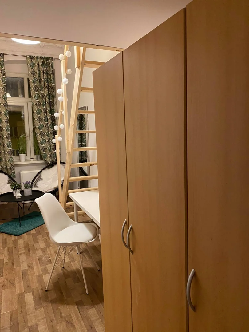 Quarto de estudante confortável e espaçoso em 