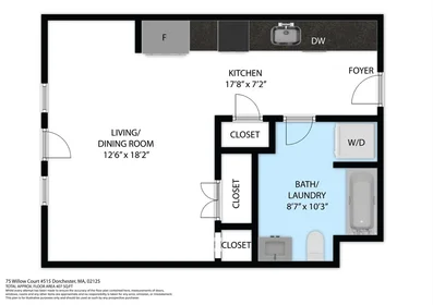 Studio en résidence à 75, Willow Ct., Unit 217, South Boston, Boston, MA, 02125, image 1 de 14