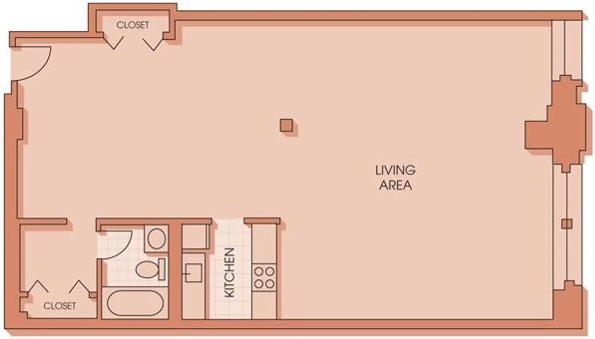 Chic studio apartment near campus in 