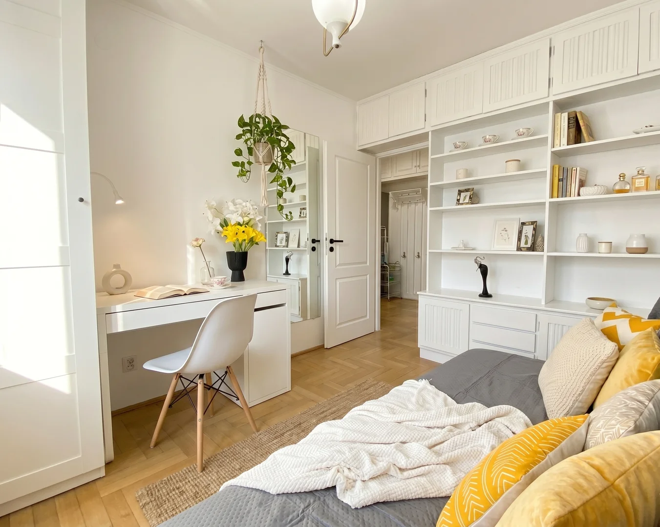 Habitación estudiantil luminosa y aireada con fácil acceso a la universidad en 
