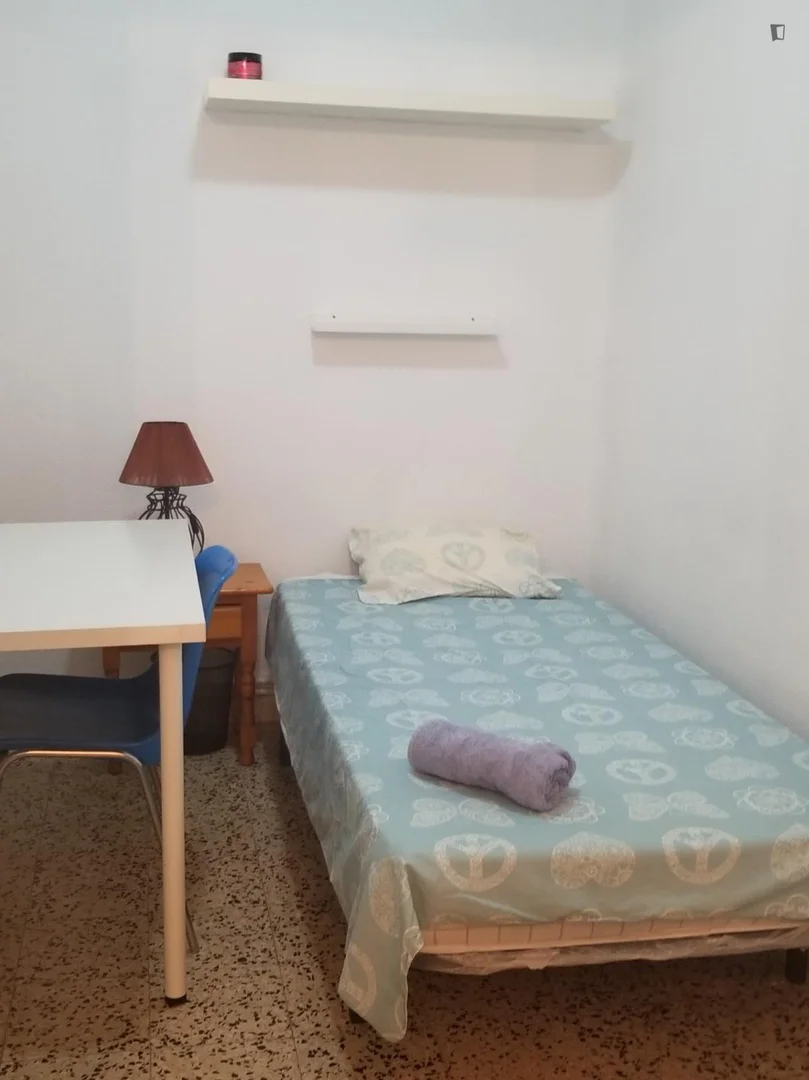 Habitación asequible para estudiantes con buena iluminación en