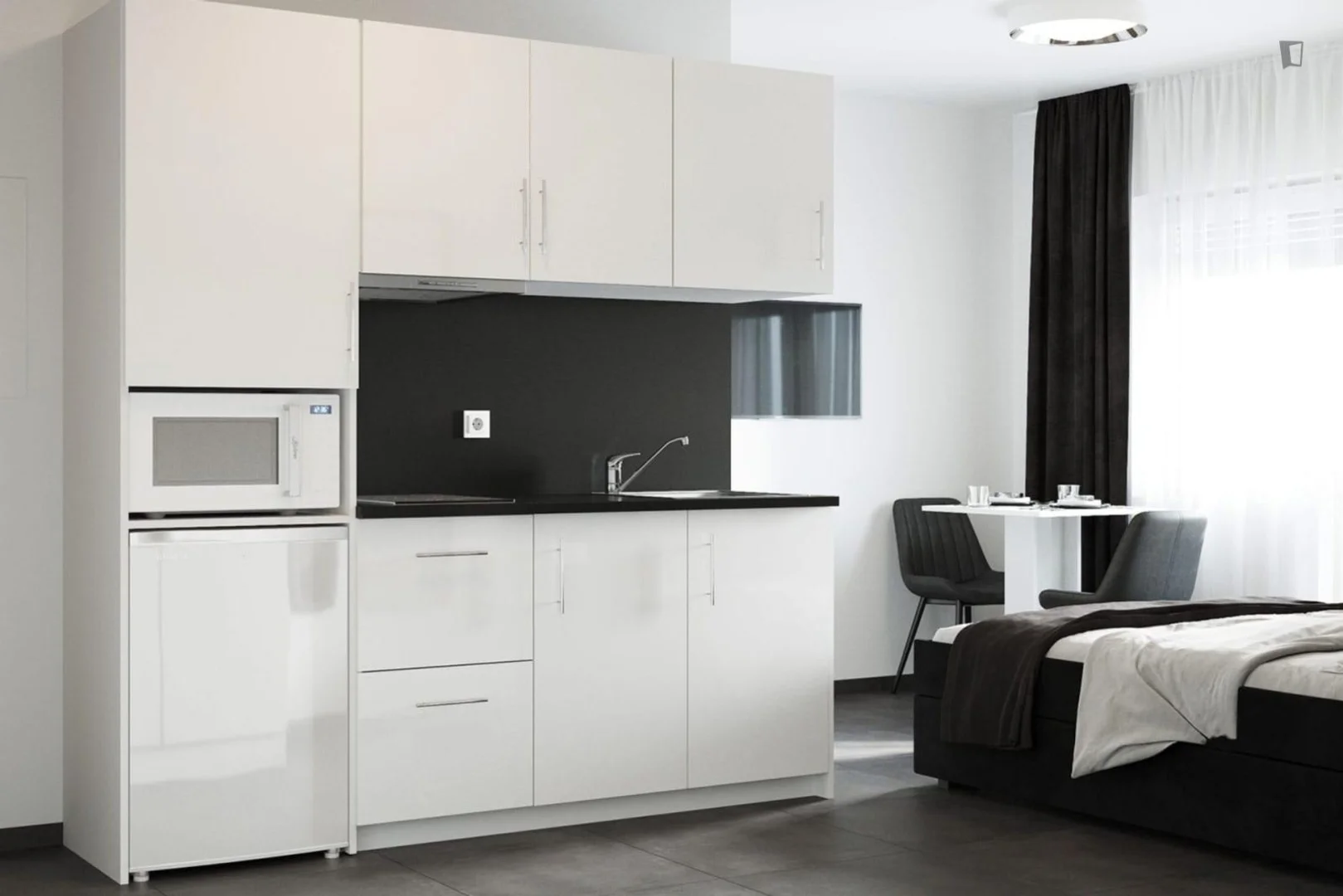 bölgesinde tam olanaklara sahip modern öğrenci stüdyosu
