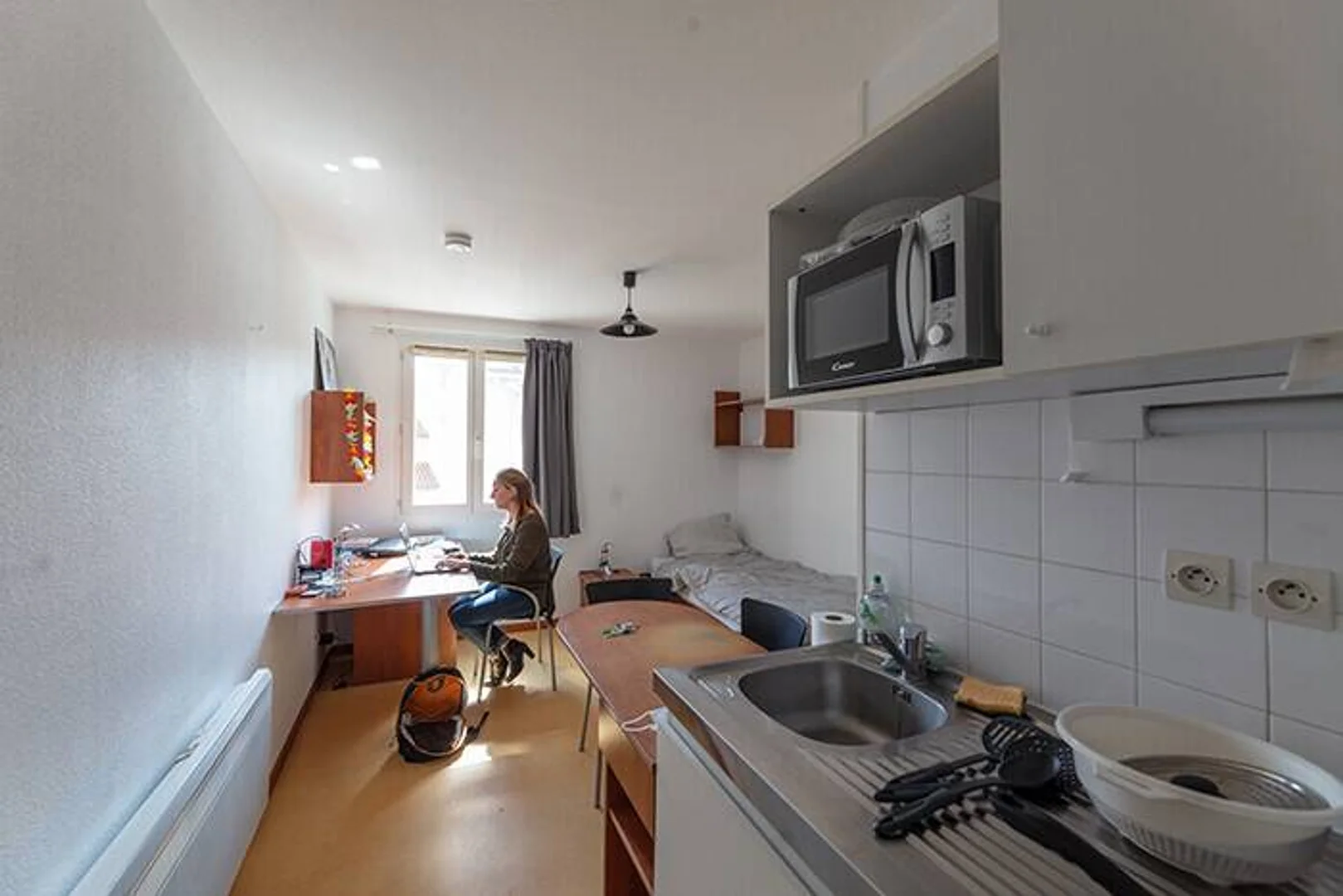 Student room in  with study area and shared facilities