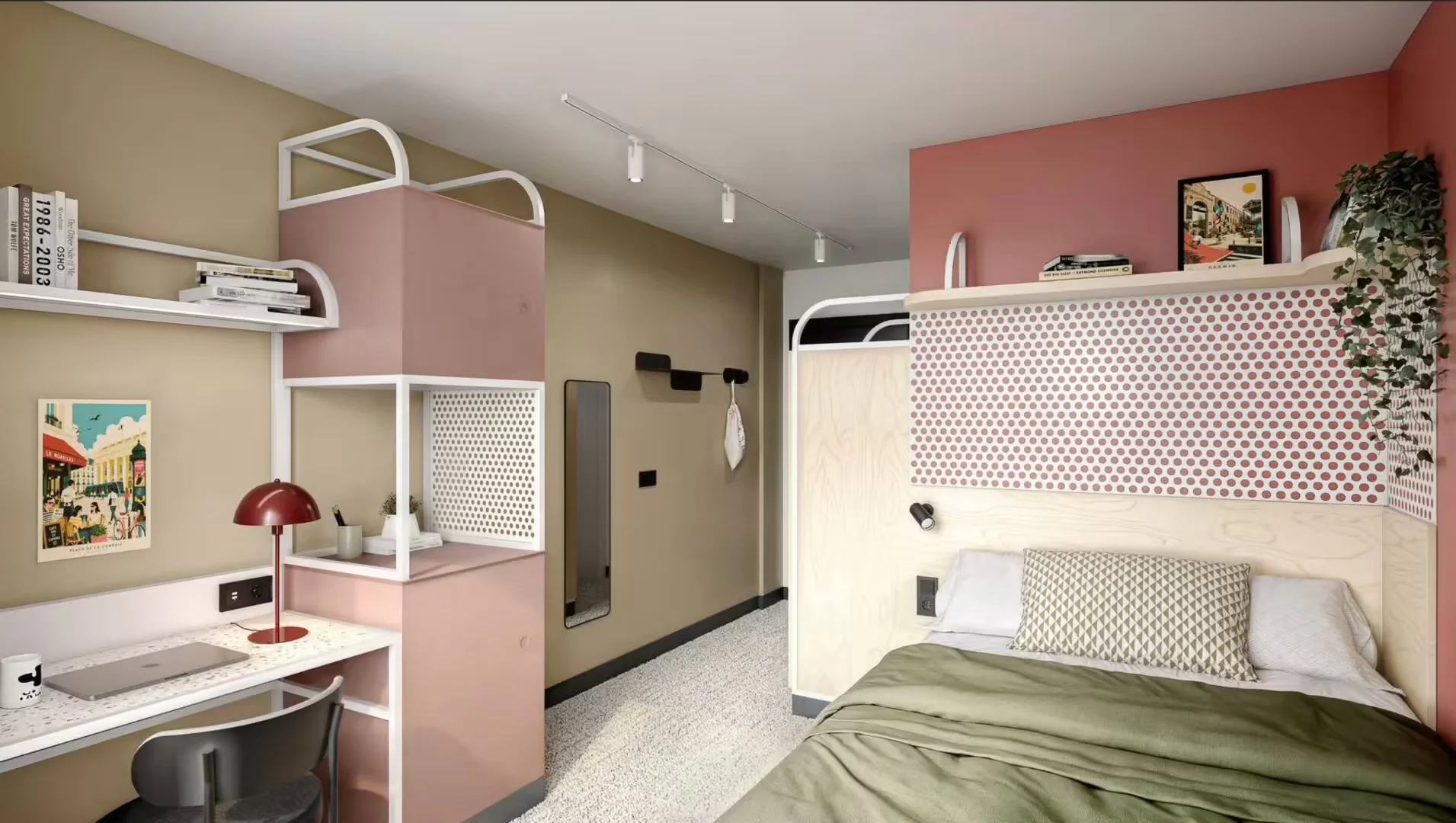 Habitación estudiantil luminosa y aireada con fácil acceso a la universidad en 