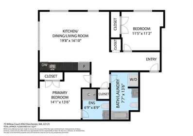 Toda a acomodação em residência em 75, Willow Ct., Unit 202, South Boston, Boston, MA, 02125, imagem 1 de 15