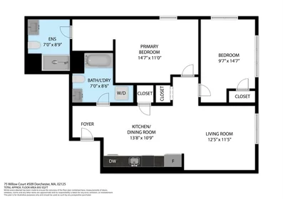 Evin tamamı Ikamet yerinde konumu 75, Willow Ct., Unit 209, South Boston, Boston, MA, 02125, 6 14 görüntüsü