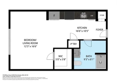 Stüdyo daire Ikamet yerinde konumu 75, Willow Ct., Unit 203, South Boston, Boston, MA, 02125, 13 13 görüntüsü
