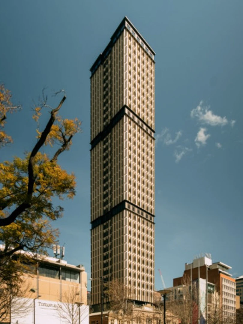 'da çalışma alanı ve ortak tesisler bulunan öğrenci odası