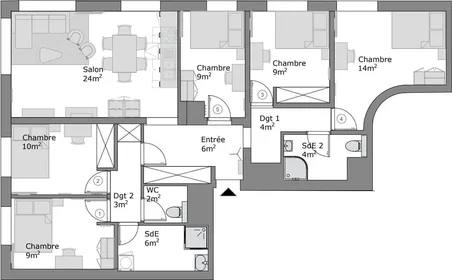Quarto privado em 21 Avenue du Centre Montigny-le-Bretonneux 78180 FR, imagem 12 de 12