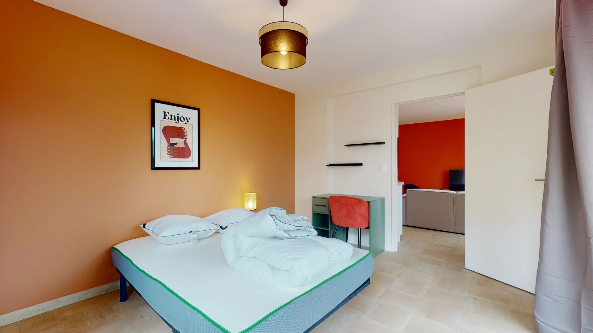 Chambre d'étudiant confortable et spacieuse dans 