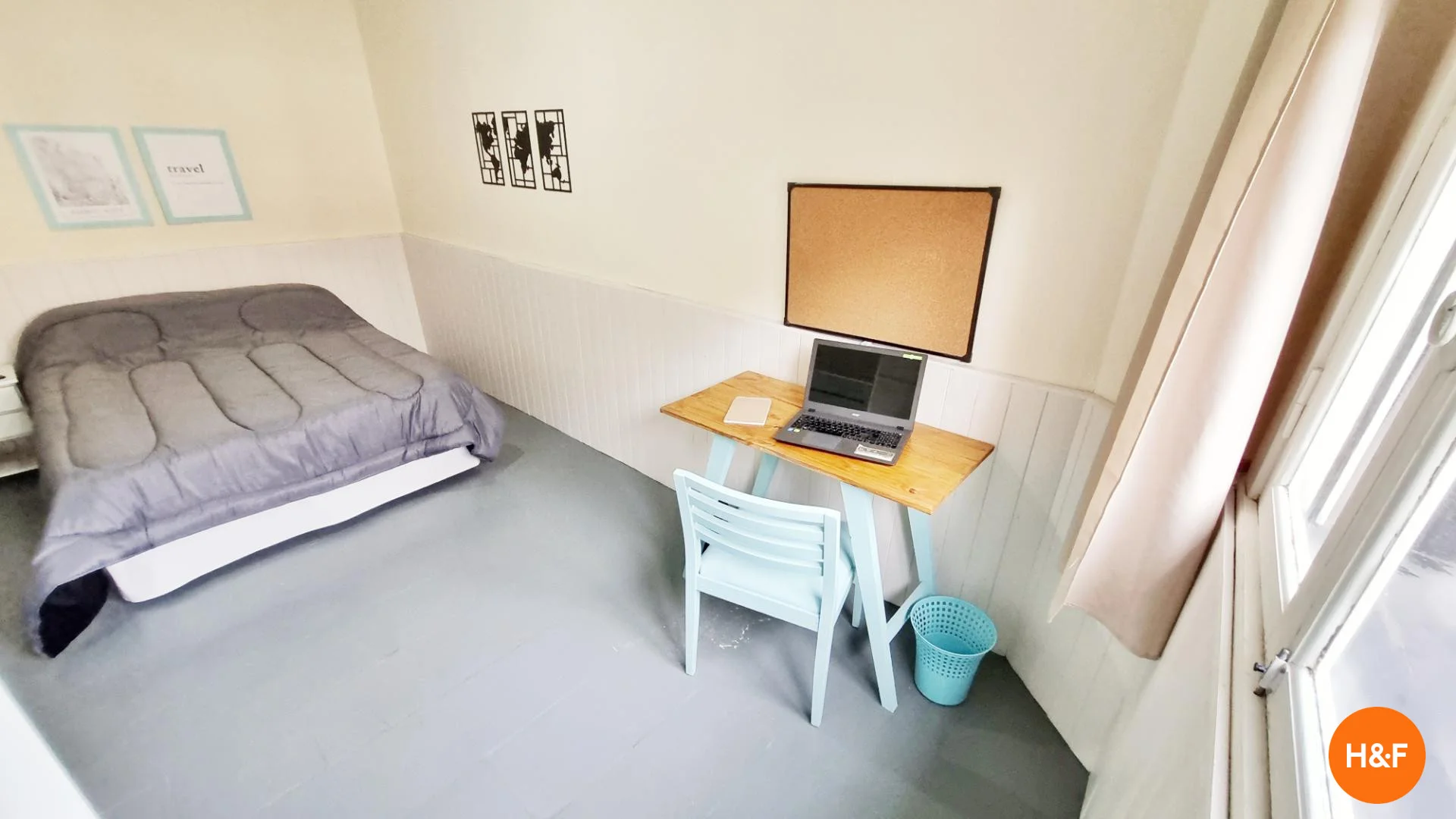 Student room in  with study area and shared facilities